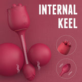 Kneading Double Vibrator Rose Series Adult Toy Telescopic Vibrator Masturbator for Women