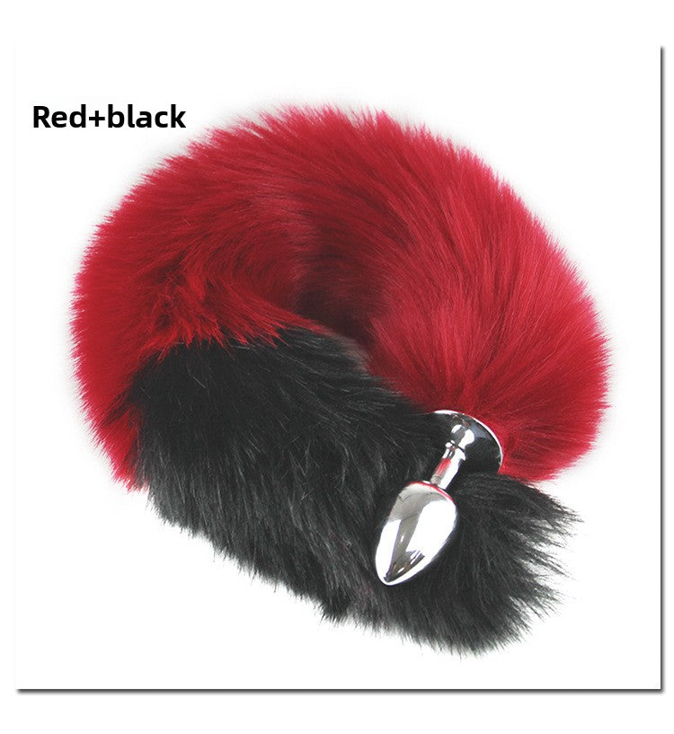 Color Block Fox Tail Anal Plug for Women Back Court Development Erotic Anal Plug SM Props Metal Anal Plug Adult Products