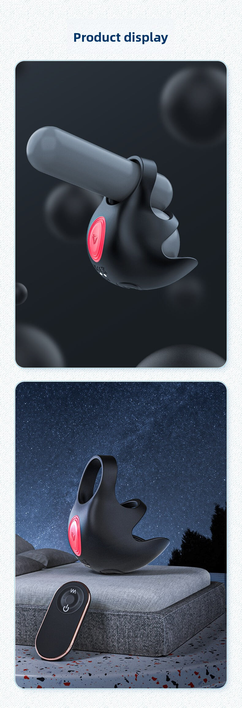 Penis Ring Male Masturbation Egg Massage Anti-Rebound Ring Semen Locking Ring Vibrator