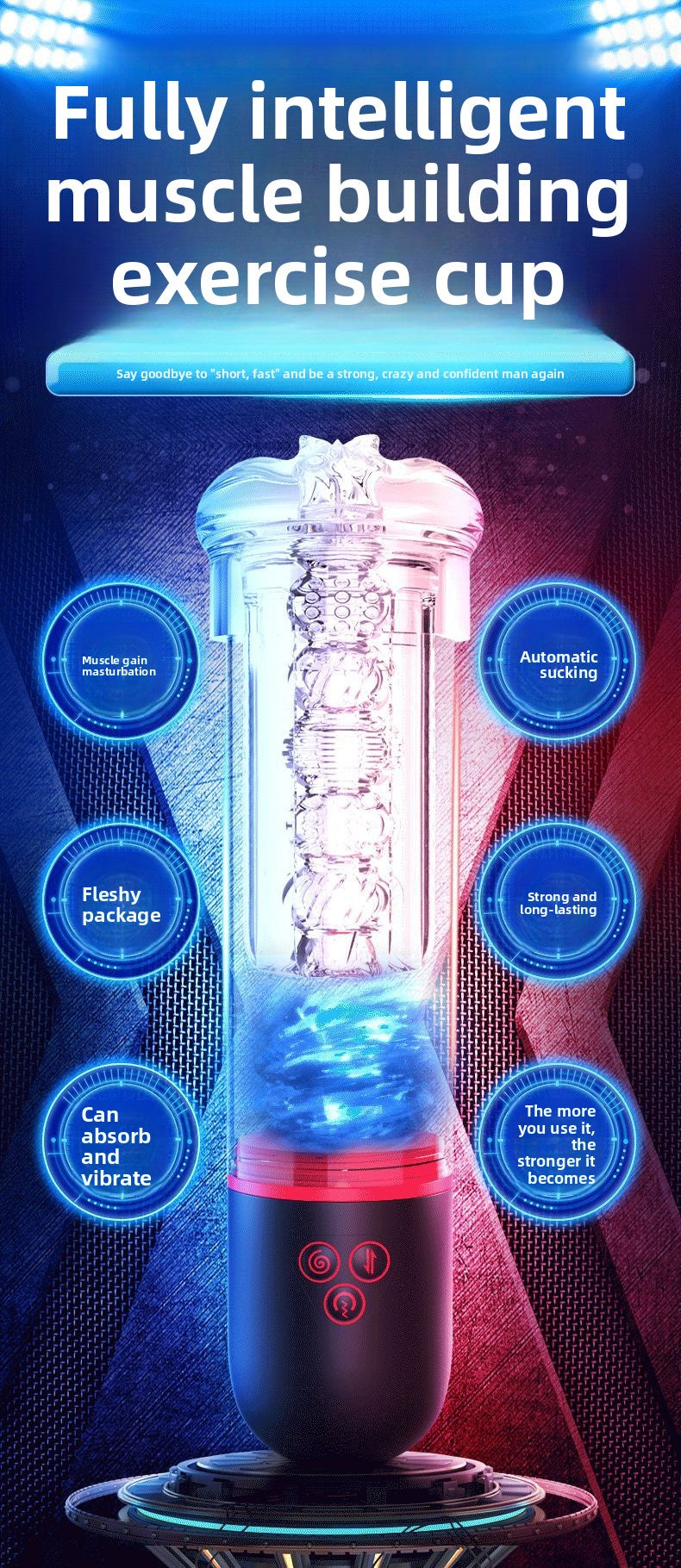 Airplane Cup Male Masturbator Penis Stretching Trainer Intelligent Muscle Building Training Masturbation Cup