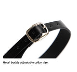 SM Props Black Leather Sexy Collar Female Training Leash Bell Collar