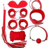 New Sexy Seven-Piece Set Plush Leather Binding Restraint Rope Sex Toys Alternative Couples Flirting Adult Use