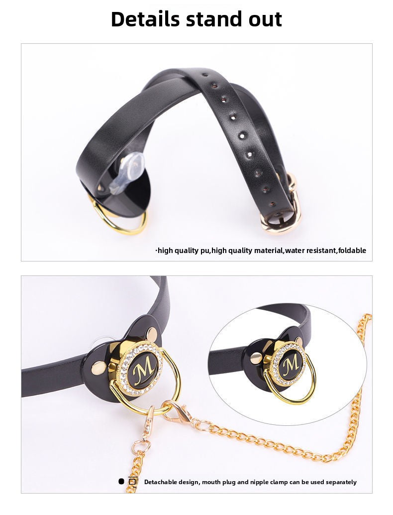 Sex Toys SM Props Creative Pacifier Sex Mouth Gag Ball Nipple Training Torture Tool SM Bell Nipple Clamps