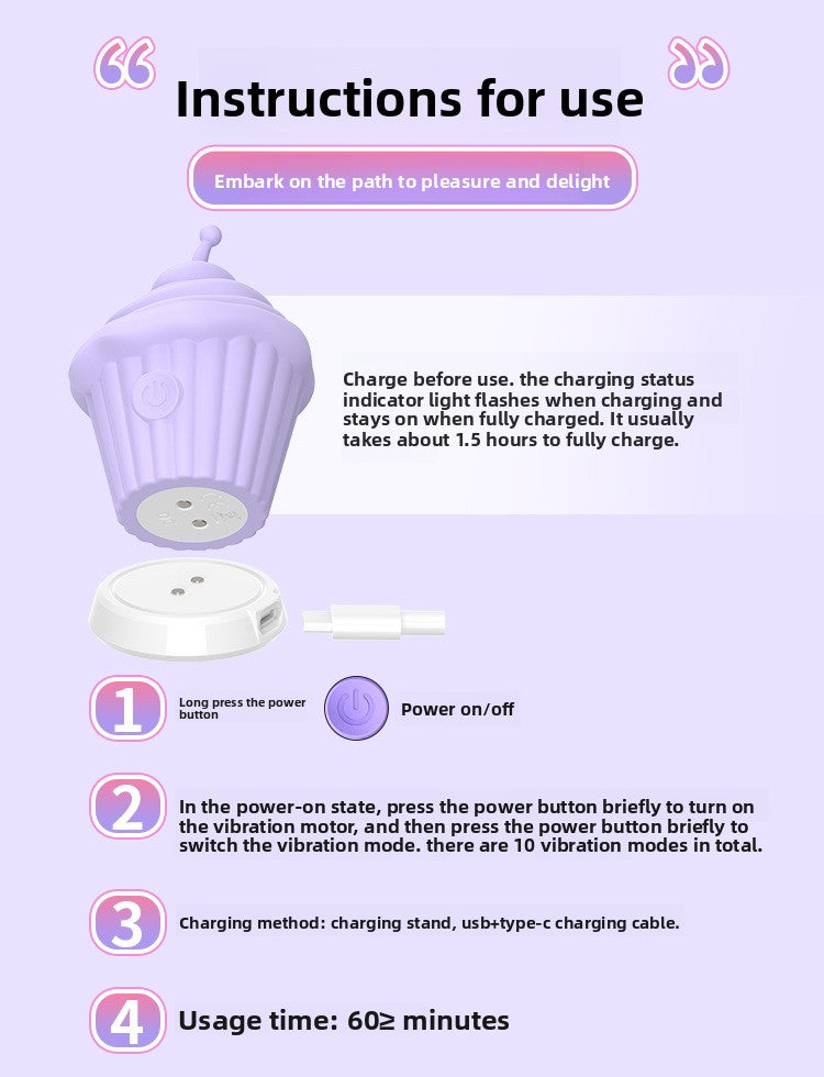 Ice Cream Vibrating Egg G-Spot Teasing Female Masturbator Multi-Frequency Mode Magnetic Charging Base