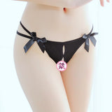 Women's Sexy Bowknot Crotchless Panties Sexy Bowknot Thong Crotchless No-Remove Erotic Panties