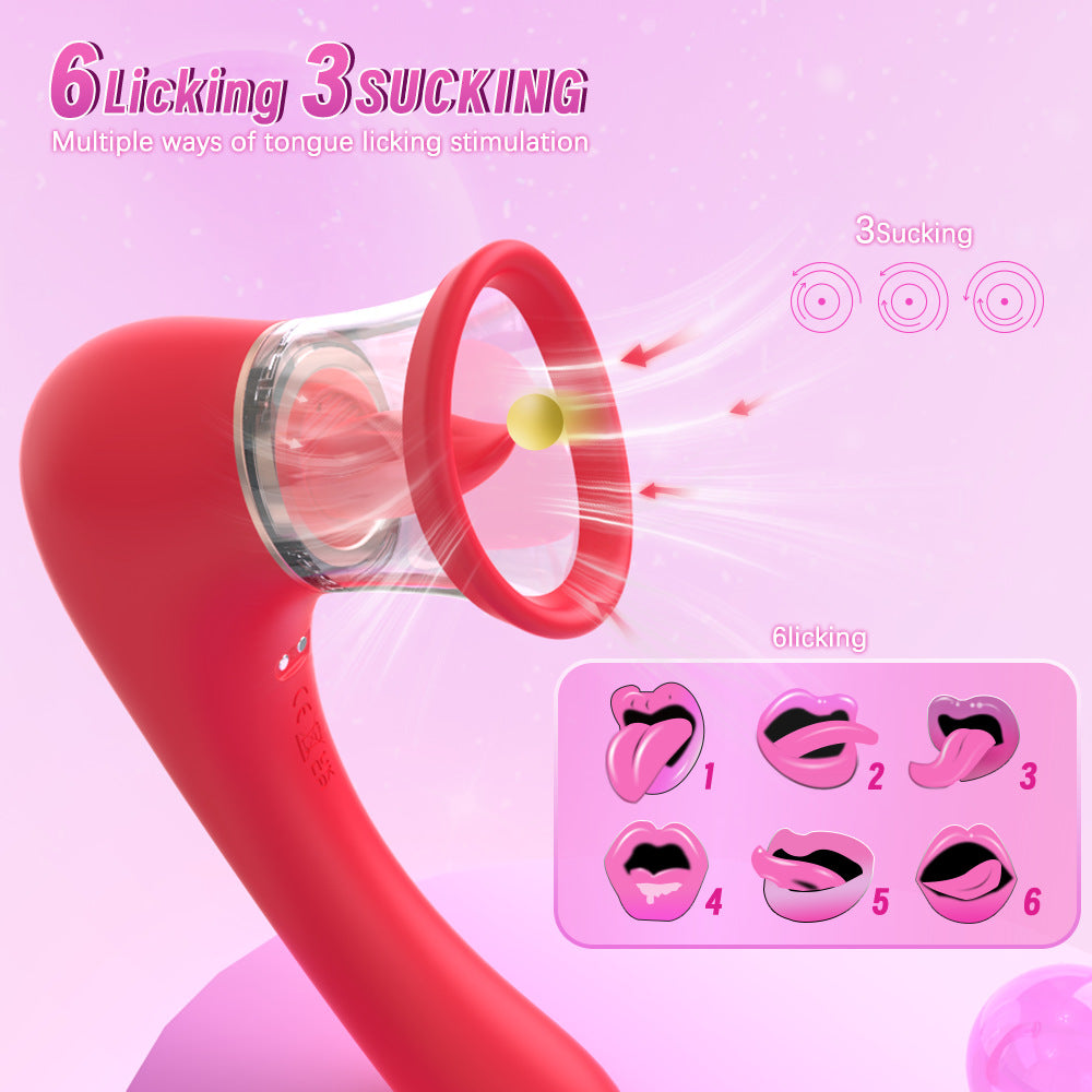 Vibrator Insertable Masturbator External Vagina Sucking Tongue Licking Vibrating Adult Toy Female Vibrator