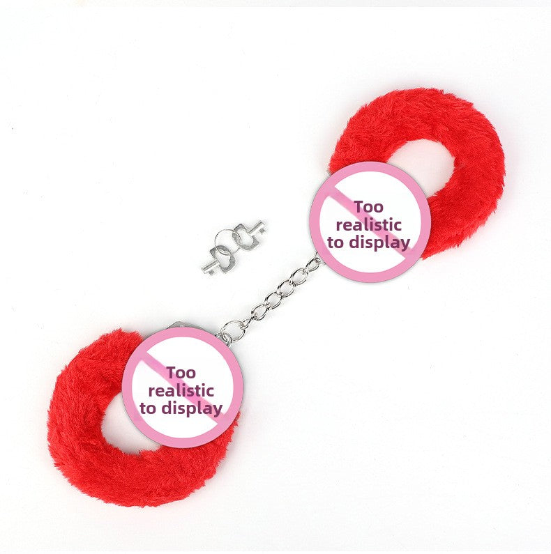 SM Props Couple Bondage Restraint Toys Erotic Handcuffs SM Torture Tools Plush Handcuffs with Keys Adult Products