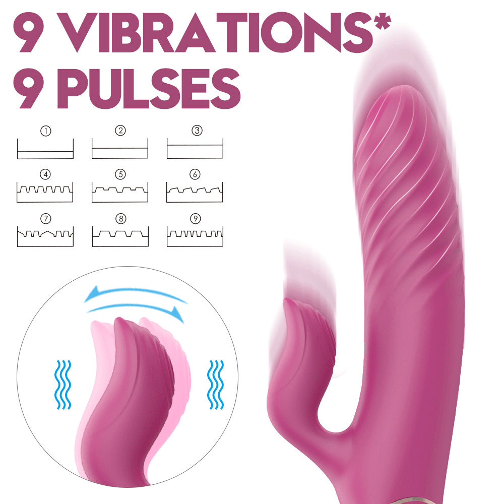 Heating telescopic vibrator strong shock female full-automatic pulse vibrator female adult toy
