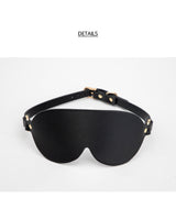 SM Sex Toys Black Light-Blocking Eye Mask High-Quality PU Leather Sex Eye Mask Teasing Flirting Adult Sex Toys