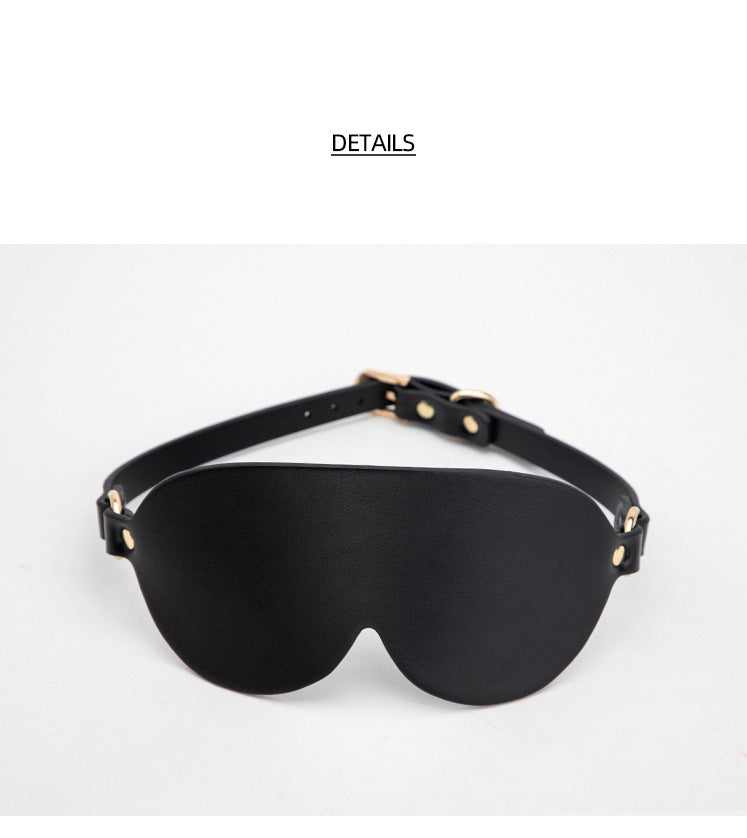 SM Sex Toys Black Light-Blocking Eye Mask High-Quality PU Leather Sex Eye Mask Teasing Flirting Adult Sex Toys