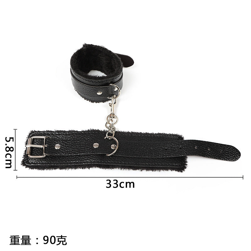 Hot Selling SM Props Lychee Pattern Sexy Handcuffs SM Training Bondage Plush Handcuffs Alternative Adult Products