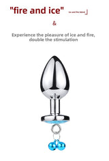 Metal Bell Heart-Shaped Anal Plug Adult Sex Toys Back Chamber Expansion Traction Chain Masturbation