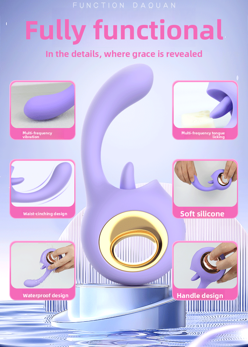 Female Dormitory Masturbation G-Spot Clitoris Dual Strong Vibration Vagina Tongue Licking Vibrator for Women