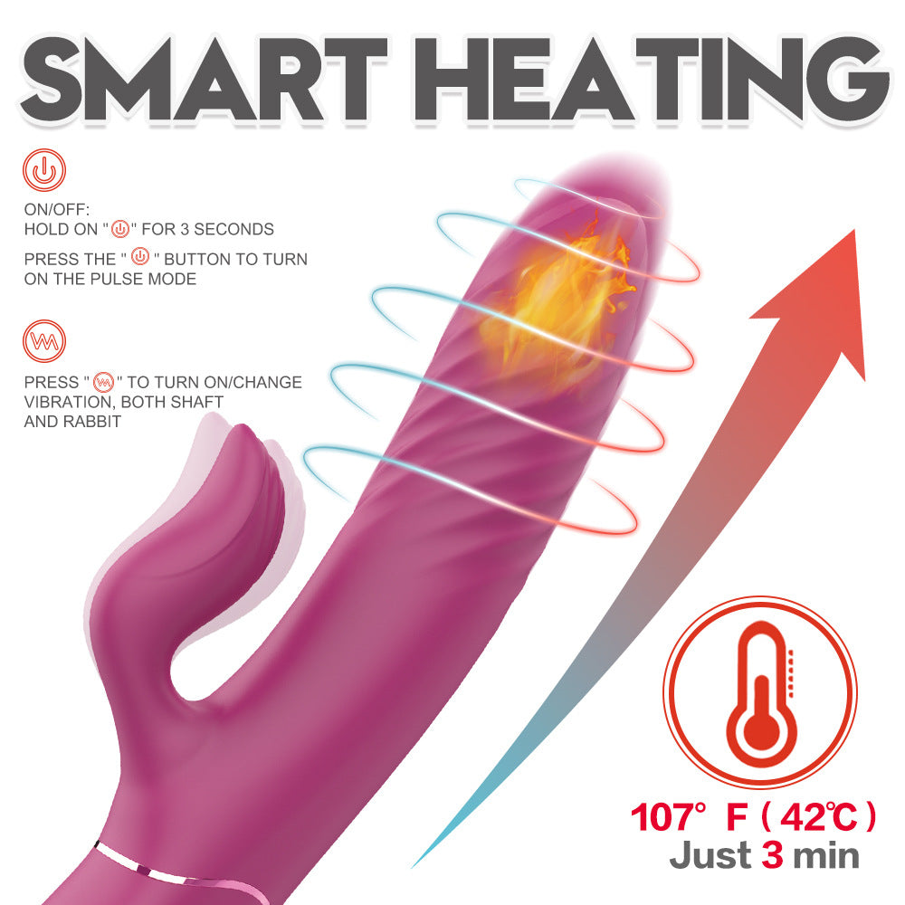 Heating telescopic vibrator strong shock female full-automatic pulse vibrator female adult toy
