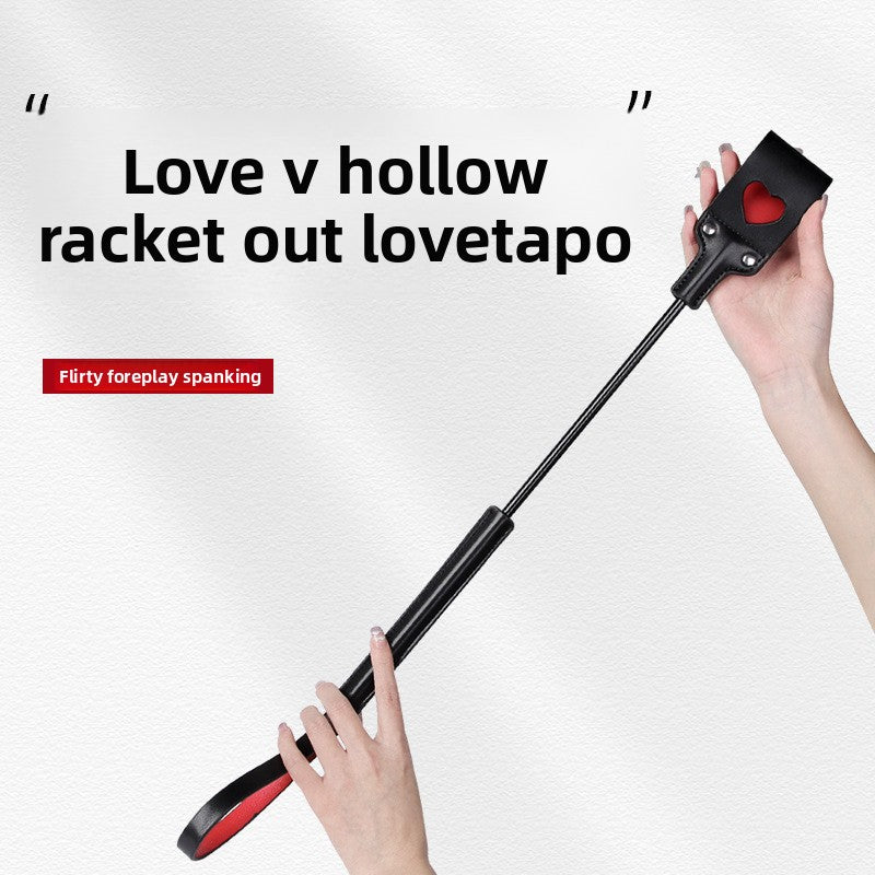 Sex Toys SM Props Hollow Heart-Shaped Sex Clapper SP Long Rod Sex Leather Clapper Adult Products