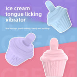 Ice Cream Multi-frequency Instant Tongue Licking Vibrator Female Masturbator Magnetic Charging Adult Sex Toy