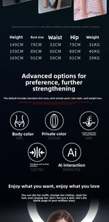 Silicone Doll Full Body Entity Non-Inflatable Smart Adult Sex Products Entity Doll for Men