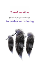Back Court Development SM Props Real Fur Fox Tail Anal Plug Anal Expansion Masturbation Toy Metal Anal Plug Adult Products