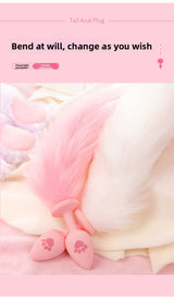 SM Sex Toys Fox Tail Anal Plug Cat Paw Silicone Anal Plug Pink Fur Ball Anal Plug Alternative Adult Products