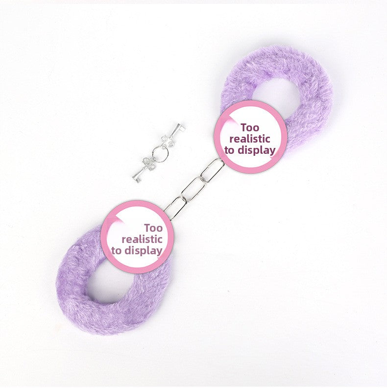 SM Props Couple Bondage Restraint Toys Erotic Handcuffs SM Torture Tools Plush Handcuffs with Keys Adult Products