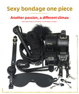 Sex Toys SM Props 10-Piece Set Binding Rope Restraints Handcuffs Training Mouth Gag Nipple Clamps Alternative Adult Sex Products