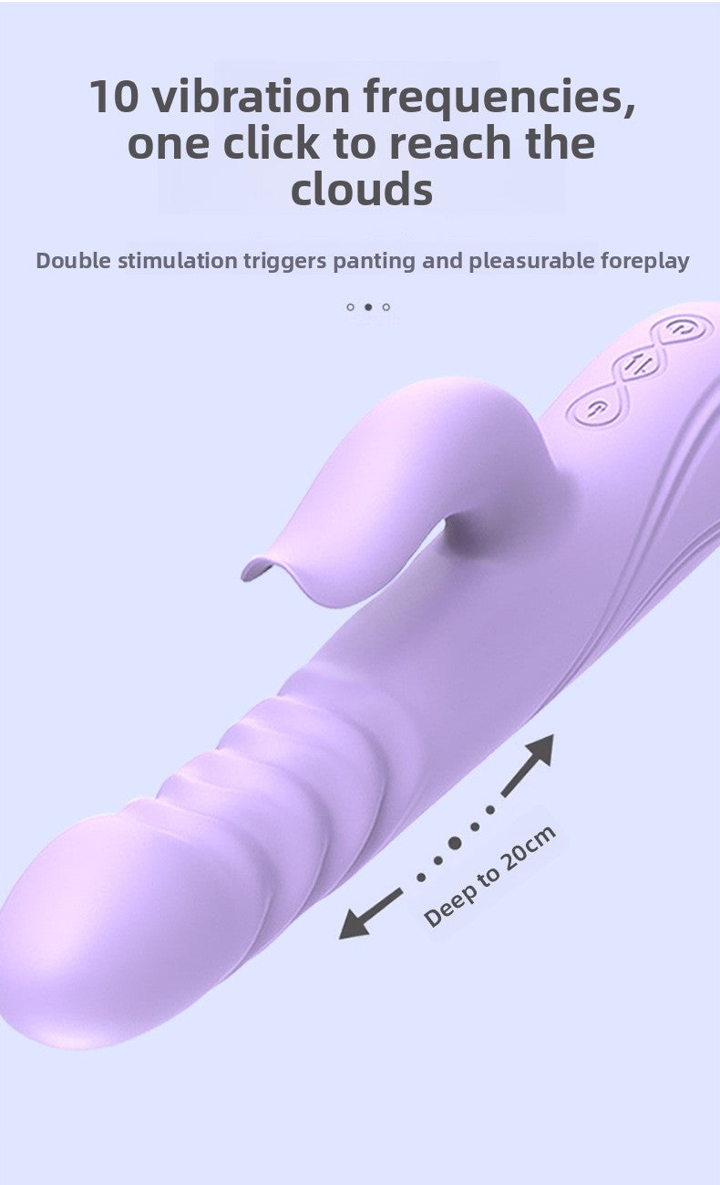 Multi-frequency Telescopic Automatic Heating G-spot Instant Thrusting Vibrating Massager Wand Female Essential Masturbation Device