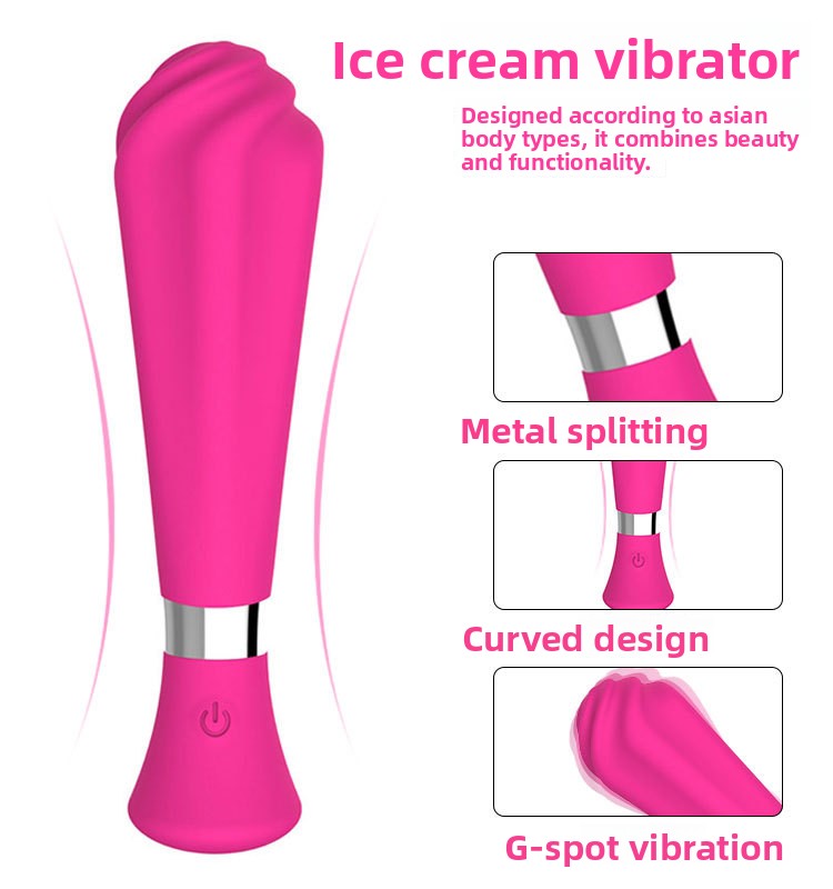 Cross-Border Foreign Trade Female Ice Cream AV Vibration Massage Stick Adult Sex Product Climax Masturbation Device Toy Wholesale