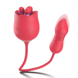 Kneading Double Vibrator Rose Series Adult Toy Telescopic Vibrator Masturbator for Women