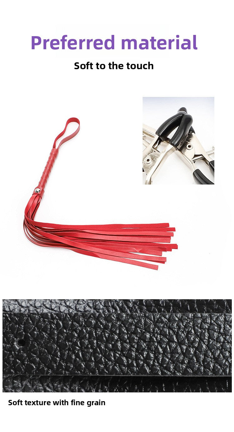 Adult Erotic Plush 10-Piece Set Female Leather Handcuffs Couple Flirting Bondage Restraint Alternative Sex Toys