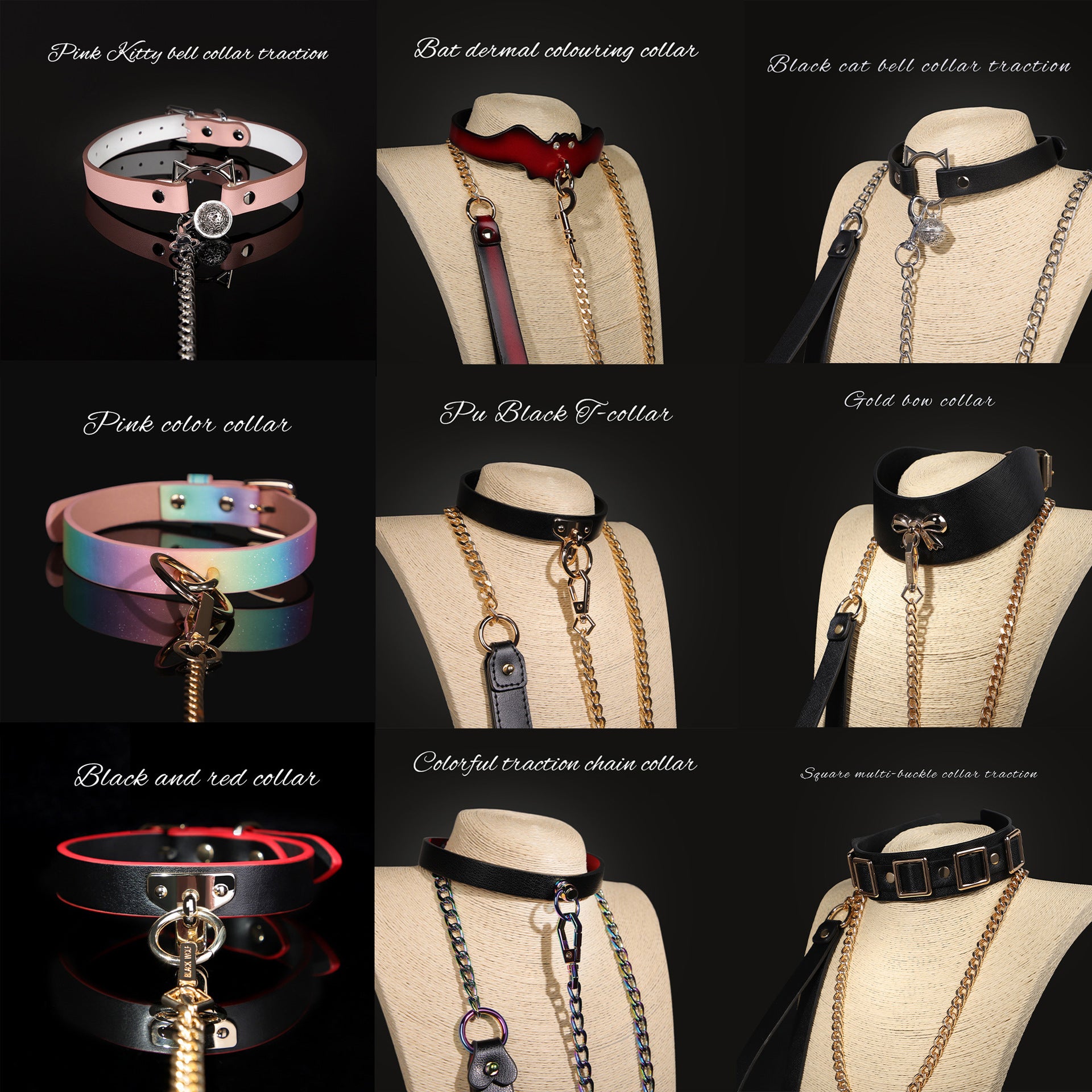 Sexy SM Props High-end Sexy Traction Collar SM Training Bondage Neck Sleeve Neck Ring Alternative Adult Products