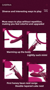 Sabrina Realistic Tongue Licking Sucking Inserting Vibrator for Men and Women Rechargeable