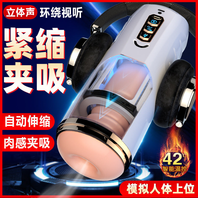 Fully Automatic Telescopic Aircraft Cup Electric Heating Male Masturbation Penis Trainer Adult Sex Toys
