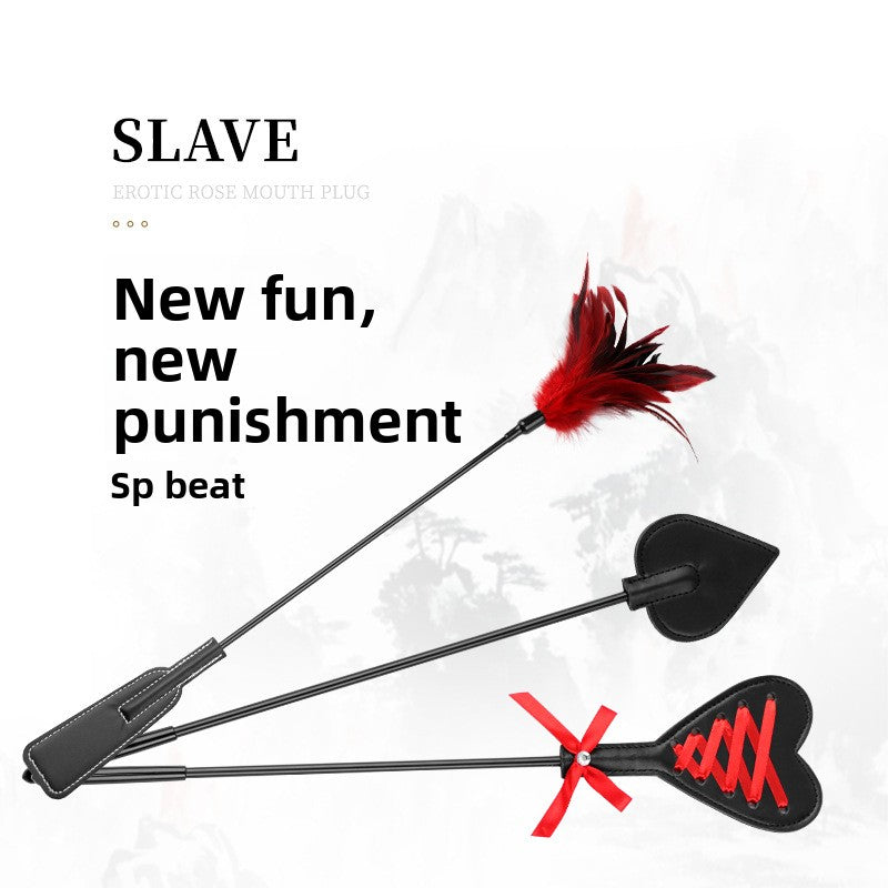 Sex Toys SM Props Long Rod Feather Paddle SM Sex Training Leather Paddle SP Alternative