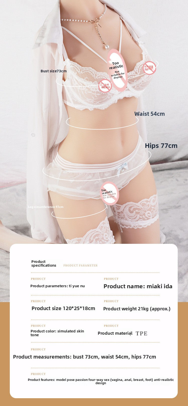 Solid Silicone Full Body Doll Adult Products Male Sex Toy Vagina Buttocks Mold Masturbator Male Realistic