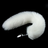 Sexy SM Props Small Metal Anal Plug Solid Color Fox Tail Anal Plug Back Court Development Training Adult Supplies