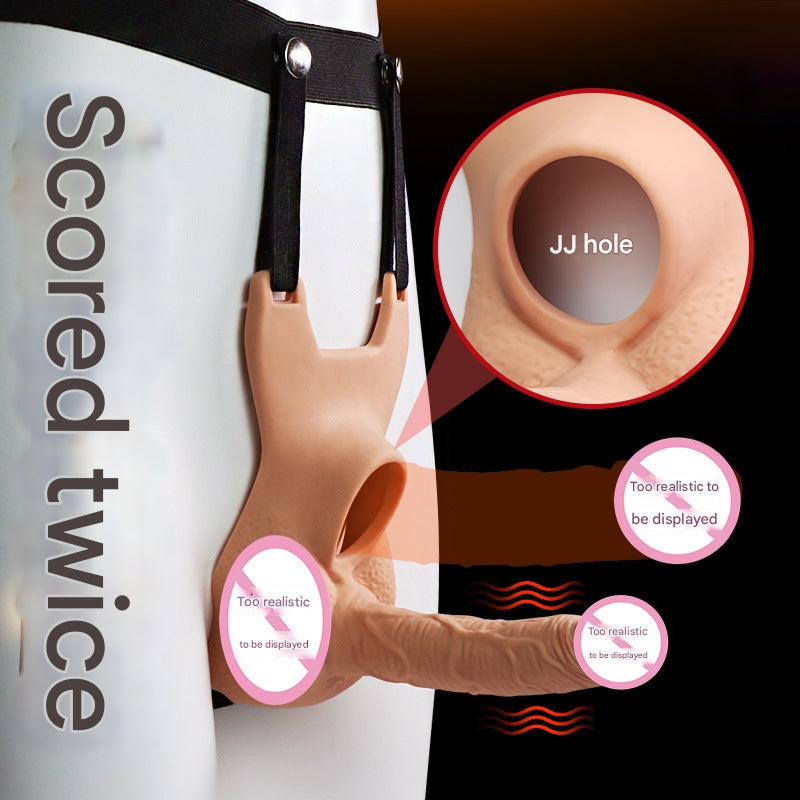 Men's Wearable Dildo Male JJ Fake Penis Erotic Insertable Solid Underwear Adult Sex Toys