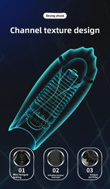 Automatic Vibrating Masturbator with Tongue Licking and Strong Shock for Men