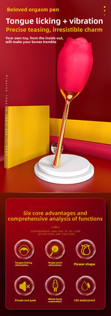 Gift Rose Tongue Licking Vibrator Sex Toys Female Products Pleasure Device Adult Sex Products Female Use Device