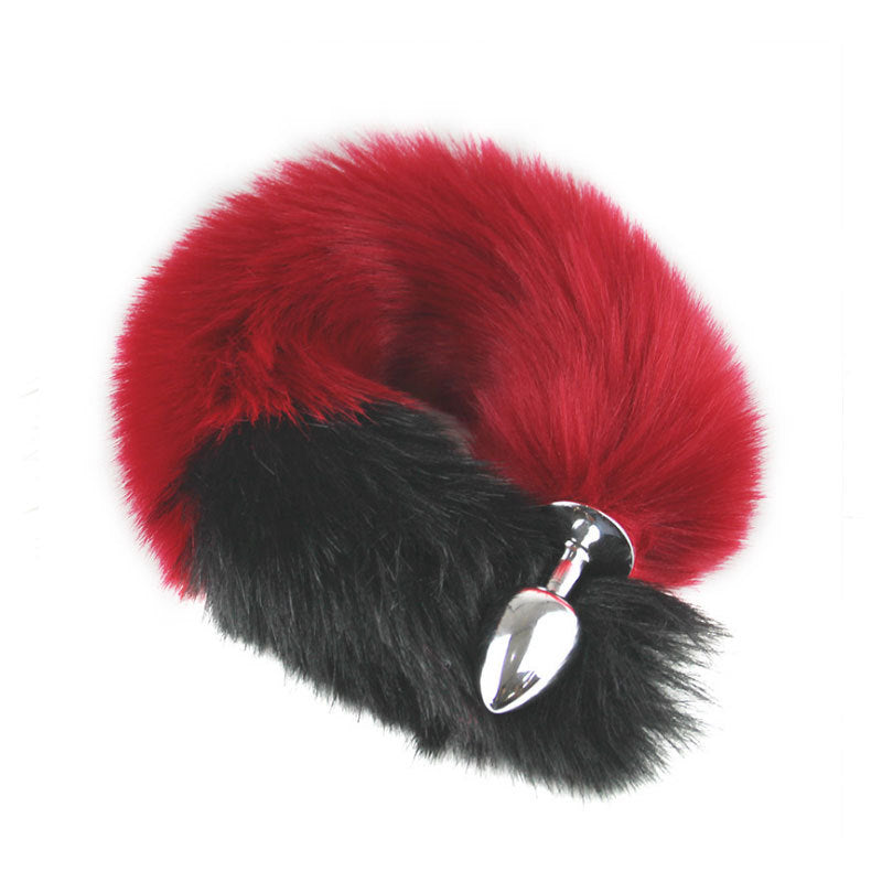 Color Block Fox Tail Anal Plug for Women Back Court Development Erotic Anal Plug SM Props Metal Anal Plug Adult Products