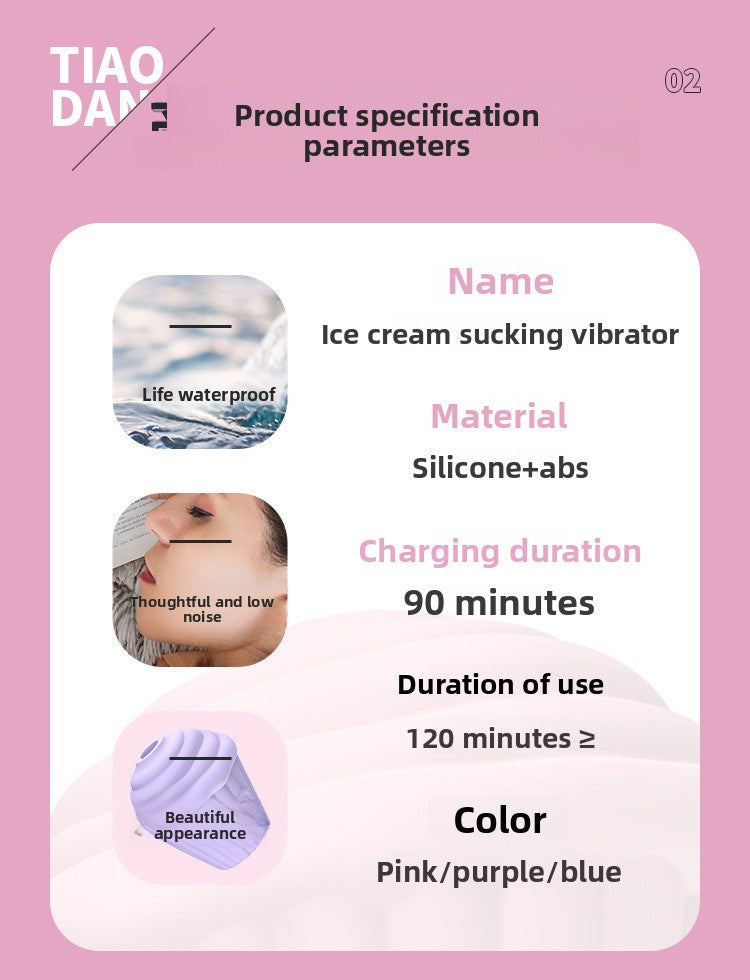 Ice Cream Sucking Instant Tide Vibrator Female Masturbator Multi-frequency G-spot Teasing Magnetic Sex Toys