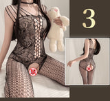 Sexy Lingerie Open Crotch Passion Set Transparent Temptation Sexy Stockings One-piece Fishnet Uniform