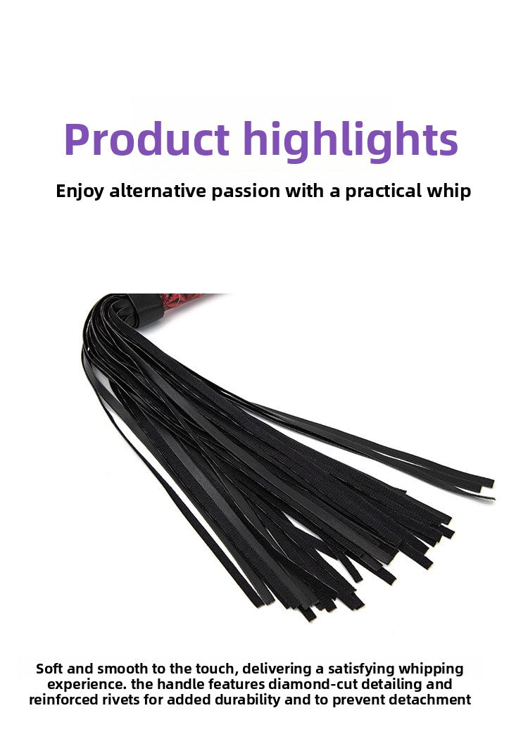 Hot Selling SM Prop Whip PU Leather Diamond Pattern Erotic Whip Sex Training SP Torture Tool Tassel Whip