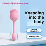 Kneading Double Vibrator Rose Series Adult Toy Telescopic Vibrator Masturbator for Women
