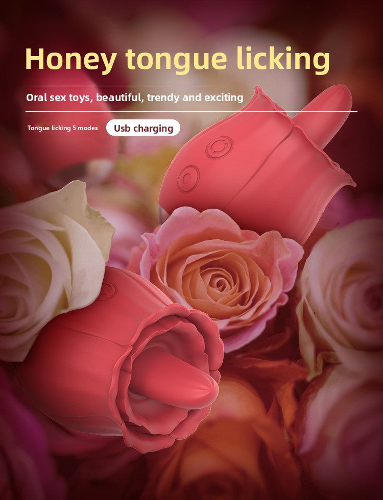Rose Tongue Licking Vibrator Clitoral Stimulation Nipple Teasing Female Masturbator
