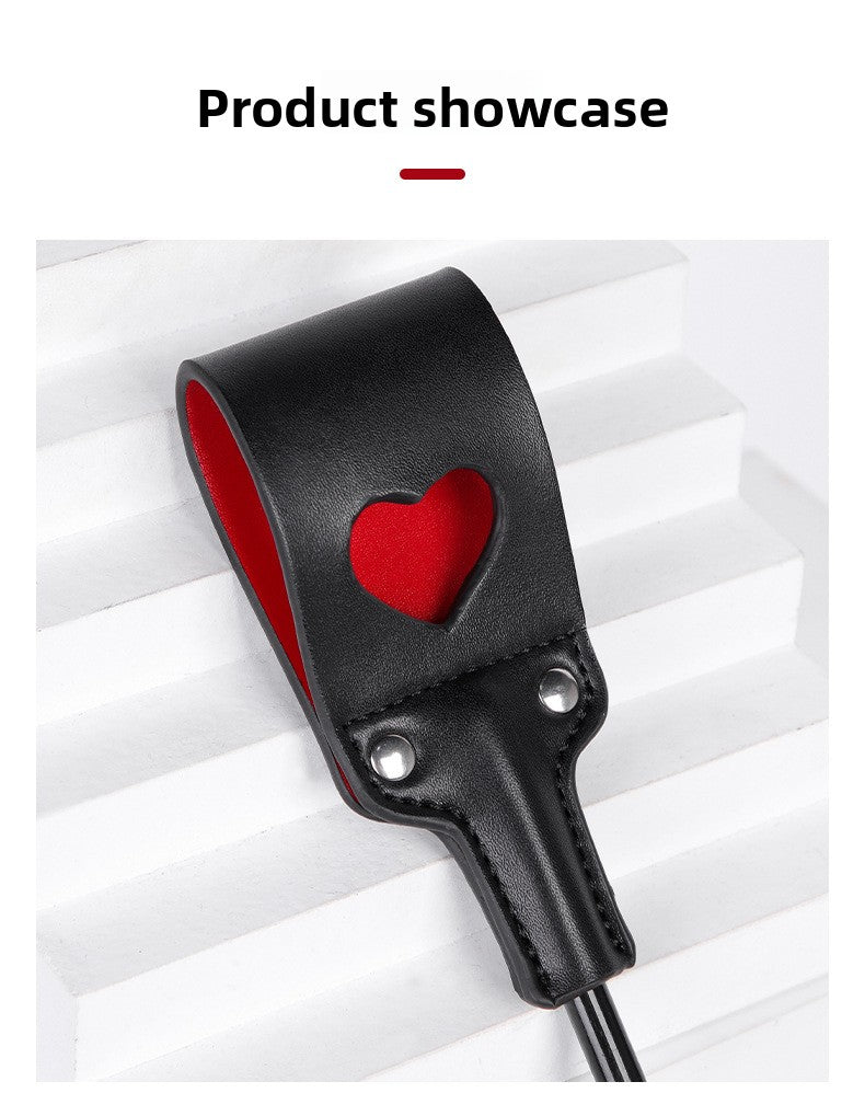 Sex Toys SM Props Hollow Heart-Shaped Sex Clapper SP Long Rod Sex Leather Clapper Adult Products