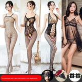 Sexy Lingerie Open Crotch Passion Set Transparent Temptation Sexy Stockings One-piece Fishnet Uniform