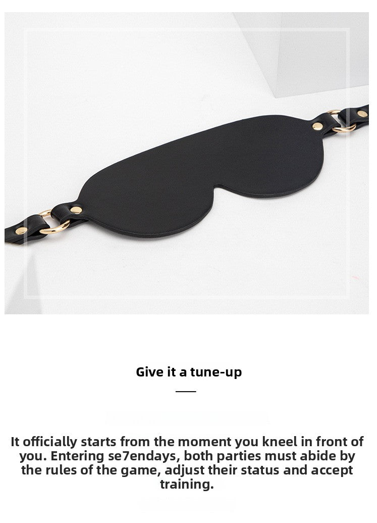 SM Sex Toys Black Light-Blocking Eye Mask High-Quality PU Leather Sex Eye Mask Teasing Flirting Adult Sex Toys