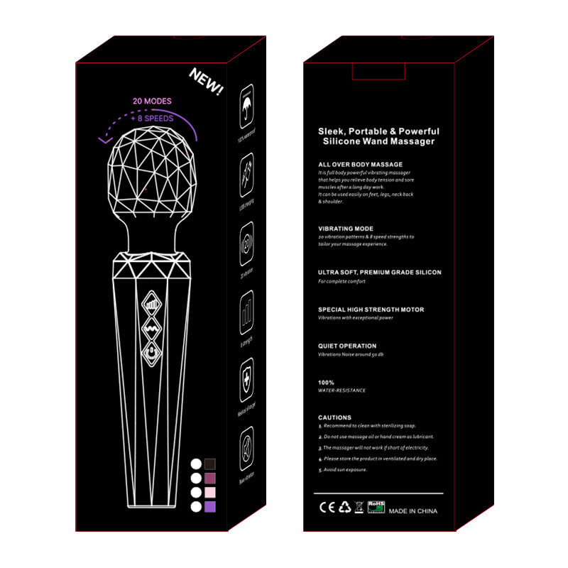 Cross-border crystal vibrator adult AV massage stick sex toys