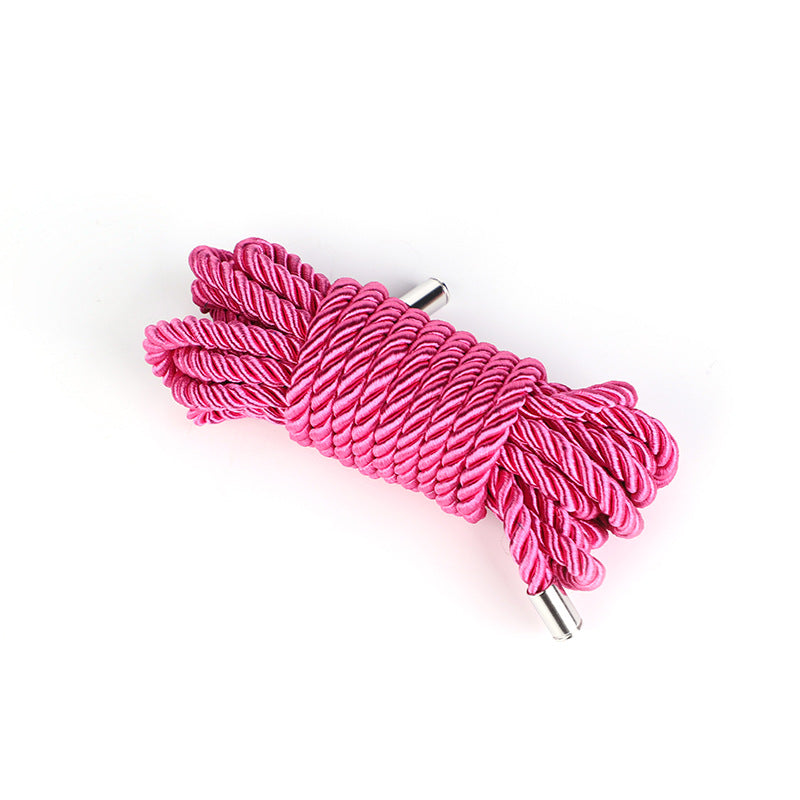 SM Props Multi-color Metal Head Erotic Silk Rope 5.1m Female Slave Training Bondage Polyester Erotic Binding Rope