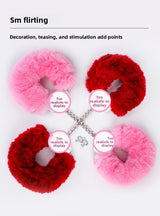 Sex Toys SM Props Thick Plush Metal Toys Handcuffs Binding Restraints Adjustable with Key Handcuffs